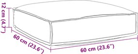 vidaXL Μαξιλάρι Ύφασμα Όξφορντ Μπεζ 60 x 60 x 12 cm