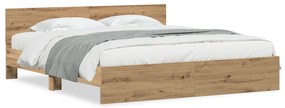 vidaXL Κρεβάτι με Κεφαλάρι σε Παλιό Δρύς – 180 x 200 εκ, από τεχνητό ξύλο.