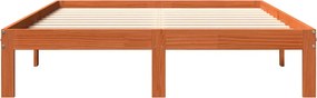 vidaXL Bed Frame Κερί Παλαίωσης 140 x 190 cm Solid pine wood, plywood