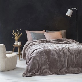Κουβέρτα Βελουτέ Υπέρδιπλη (220x240) Nima Bed Linen Coperta Cigar Beige