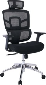 BF8400 Πολυθρόνα Γραφείου Διευθυντή, Mesh - Ύφασμα Μαύρο, Βάση Αλουμίνιο   1τμχ