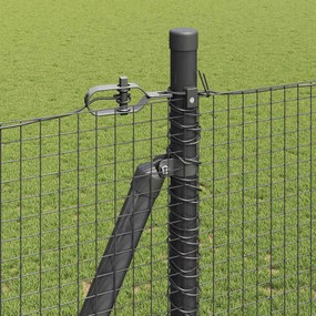 vidaXL 25 x 1,5 m PVC-Επικαλυμμένο Ατσάλι Γκρι Δίχτυ