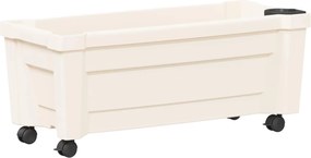 vidaXL Γλάστρα Calypso με Ρόδες Λευκό 79 x 35 x 33 εκ PP