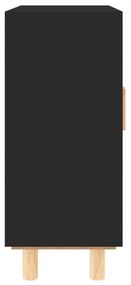 Ντουλάπι Μαύρο 60 x 30 x 70 εκ. από Μασίφ Πεύκο &amp; Φυσικό Ρατάν - Μαύρο