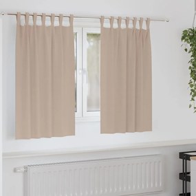 vidaXL Κουρτίνες με κουρτίνες 2 pcs Taupe Πολυεστέρας