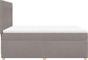 vidaXL Κρεβάτι Boxspring με Στρώμα Taupe 140x200 εκ. Υφασμάτινο