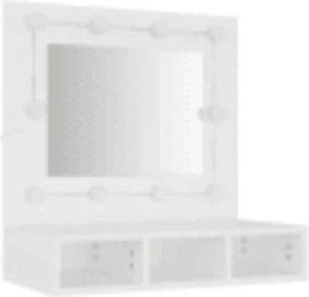 vidaXL Έπιπλο Καθρέπτη με LED Λευκό 60 x 31,5 x 62 εκ.
