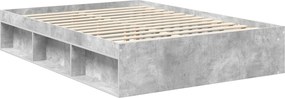 vidaXL Σκελετός Κρεβατιού Γκρι τσιμέντου 140 x 200 cm