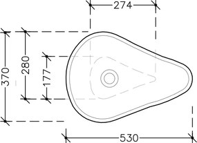 Kos White Gloss 53x37 - Επιτραπέζιος νιπτήρας