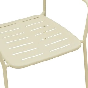 Πολυθρόνα Deraby pakoworld στοιβαζόμενη κρεμ μέταλλο 56x45.5x83εκ