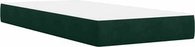 vidaXL Κρεβάτι Boxspring με Στρώμα Σκούρο Πράσινο 100x200εκ. Βελούδινο