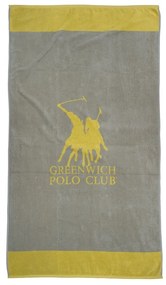 Πετσέτα Θαλάσσης 3889 Grey-Yellow Greenwich Polo Club Θαλάσσης 90x170cm 100% Βαμβάκι