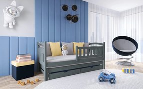 Kρεβάτι Καναπές Galaxy με Συρόμενο από μασίφ ξύλο Graphite  90×200cm