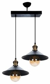 LUCANA 201-00043 Vintage Κρεμαστό Φωτιστικό Ράγα Vintage Δίφωτο 2 x E27 IP20 Mεταλλικό Μαύρο-Μ40 x Π25 x Υ75cm Globostar-201-004 201-0043
