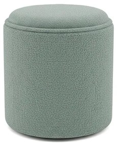 Σκαμπό-μπαούλο Batur Mπουκλέ ύφασμα σε Xακί απόχρωση Φ34x38εκ. 34x34x38 εκ.