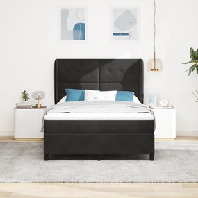 vidaXL Κρεβάτι με Στρώμα Μαύρο 140x200 εκ. Βελούδο