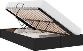 vidaXL Κρεβάτι Οθωμανικού Τύπου Μαύρο 120 x 200 cm ύφασμα