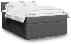 ΚΡΕΒΑΤΙ BOXSPRING ΜΕ ΣΤΡΩΜΑ ΣΚΟΥΡΟ ΓΚΡΙ 160X200 ΕΚ ΥΦΑΣΜΑΤΙΝΟ 3287515