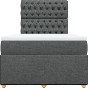 vidaXL Κρεβάτι Boxspring με Στρώμα Σκούρο Γκρι 120x200 εκ. Υφασμάτινο