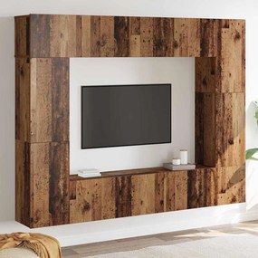 vidaXL Σετ επίπλου τηλεόρασης 8 pcs Παλαιό ξύλο 80 x 30 x 30 εκ