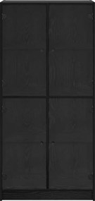 vidaXL Highboard Μαύρη Οξυά 68 x 37 x 142 εκ Επεξεργασμένο ξύλο