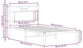 ΠΛΑΙΣΙΟ ΚΡΕΒ. ΧΩΡ. ΣΤΡΩΜΑ ΚΑΦΕ ΔΡΥΣ 90 X 190 ΕΚ. ΕΠΕΞ. ΞΥΛΟ 4106833