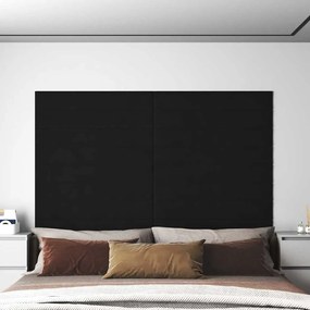 vidaXL Πάνελ Τοίχου 12 τεμ. Μαύρο 90x15 εκ. 1,62 μ² Βελούδινα