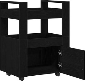 vidaXL Καρότσι Κουζίνας Μαύρη δρυς 60 x 45 x 80 εκ Επεξεργασμένο ξύλο