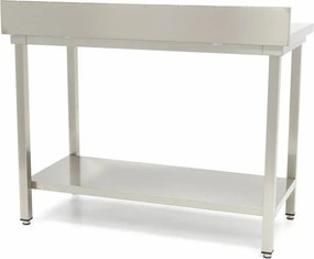 Stainless Steel Table - 180 x 70cm - Adjustable Height - with Backsplash