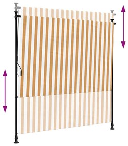 vidaXL Στόρι Ρόλερ Εξ. Χώρου Πορτοκαλί/Λευκό 200x270 εκ. Ύφασμα/Ατσάλι