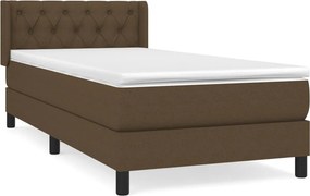 vidaXL Κρεβάτι Boxspring με Στρώμα Σκούρο Καφέ 80x200 εκ. Υφασμάτινο