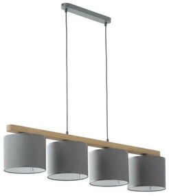 Κρεμαστό Φωτιστικό Οροφής Ράγα TROY με ξύλο TK Lighting-3271-Γκρι 3271