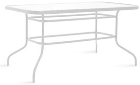 Τραπέζι Valor pakoworld μέταλλο λευκό-γυαλί 140x80x70εκ Model: 130-000018