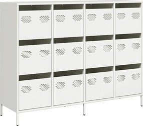 vidaXL Sideboard Λευκό 135x39x103,5 cm Ατσάλι ψυχρής έλασης