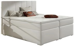Επενδυμένο κρεβάτι Belo με στρώμα και ανώστρωμα-Λευκό-160 x 200