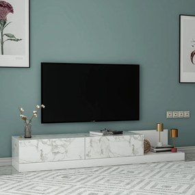 Έπιπλο Τηλεόρασης Marmo Μάρμαρο / Λευκό FRECLA 180x37x30