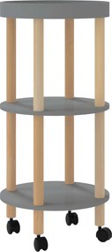 vidaXL Τρόλεϊ 3 Επιπέδων Γκρι 38 x 38 x 82 εκ. Επεξ. Ξύλο/Μασίφ Πεύκο