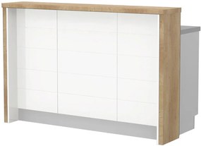 Πάγκος νησίδας Hudson-Μήκος: 150 εκ.-Λευκό-Nebraska Oak