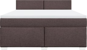 vidaXL Κρεβάτι Boxspring με Στρώμα Σκούρο Καφέ 180x200 εκ Υφασμάτινο