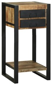vidaXL End Table με συρτάρι Καφέ 40 x 40 x 80 cm Στερεό ξύλο μάνγκο