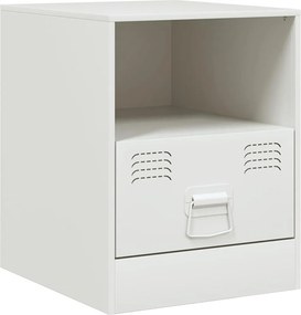 vidaXL Κομοδίνο Λευκό 34,5 x 39 x 44 εκ. από Χάλυβα