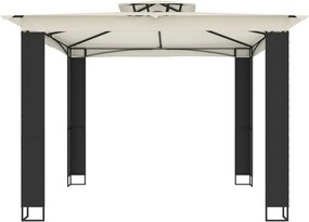 vidaXL Κιόσκι με Διπλή Οροφή Κρεμ 2,94x2,94 μ. Ατσάλινο