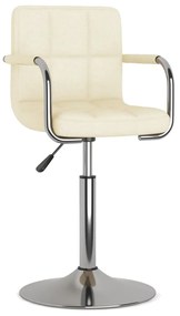 vidaXL Καρέκλα Τραπεζαρίας Κρεμ Υφασμάτινη