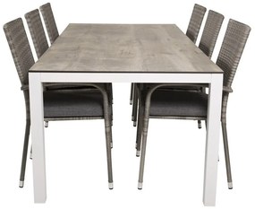 Σετ Τραπέζι και καρέκλες Dallas 2499, HPL, Πλαστικό ψάθινο, Μαξιλάρι καθίσματος: Ναι | Epipla1.gr
