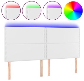 vidaXL Κεφαλάρι Κρεβατιού LED Λευκό 180x5x118/128 εκ