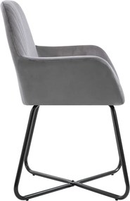 vidaXL Καρέκλες Τραπεζαρίας 6 τεμ. Γκρι Βελούδινες