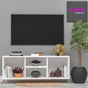 Stewehome Έπιπλο τηλεόρασης με ράφι από mdf Λευκό 70x24x10 cm