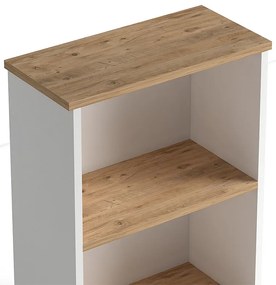 Βιβλιοθήκη Flora Megapap χρώμα white - oak 52x25x80εκ.