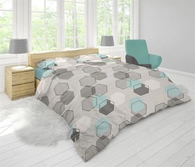 Σετ Σεντόνια Polycotton Υπέρδιπλα 220x240εκ. Hexagon 395 Grey Dimcol