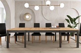 Τραπέζι Walnut επεκτεινόμενο-Fusiko-Mavro - 160.00Χ90.00Χ76.00cm